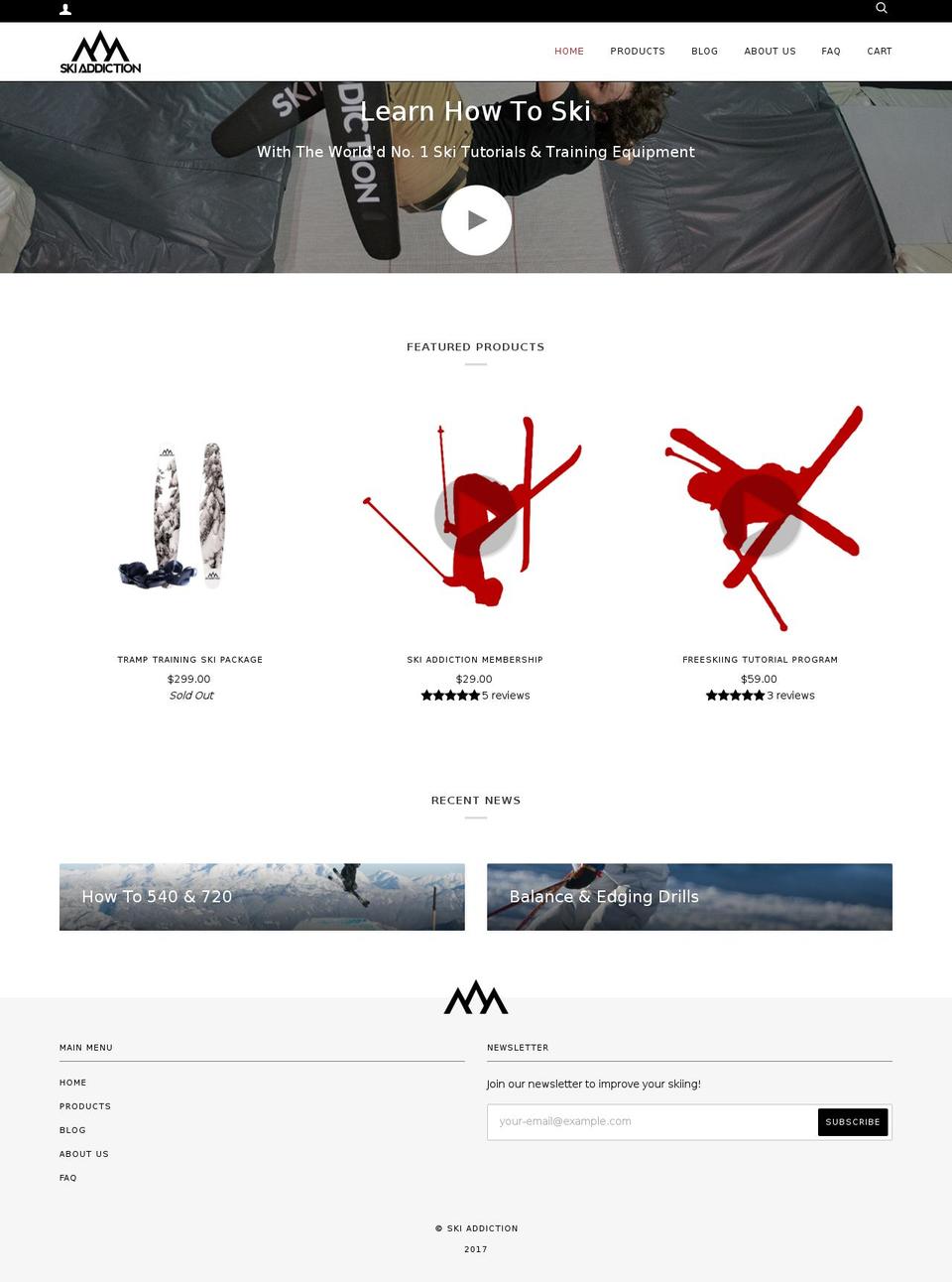 skiaddiction.com shopify website screenshot