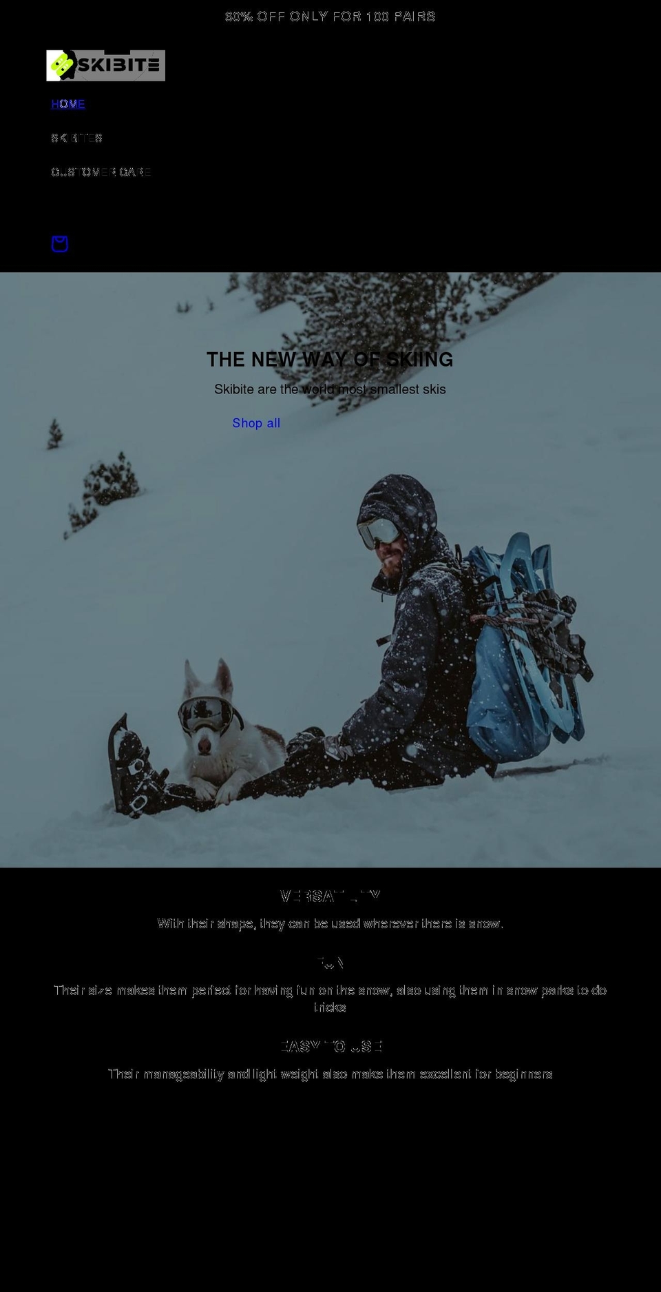 skibite.com shopify website screenshot