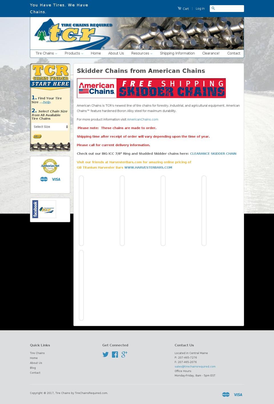 skiddertirechains.com shopify website screenshot