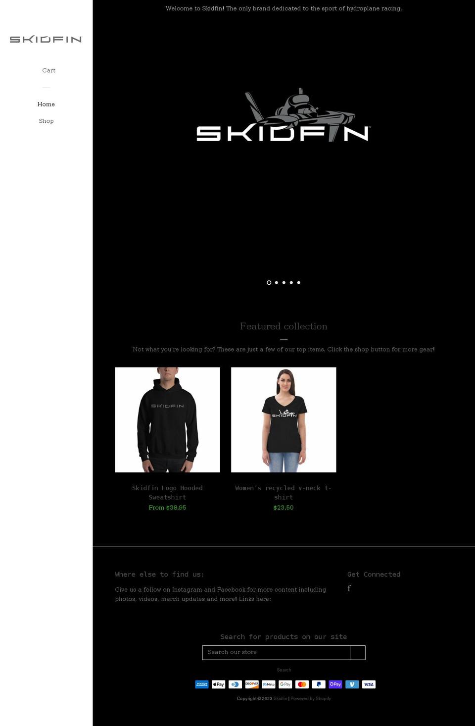 skidfin.com shopify website screenshot