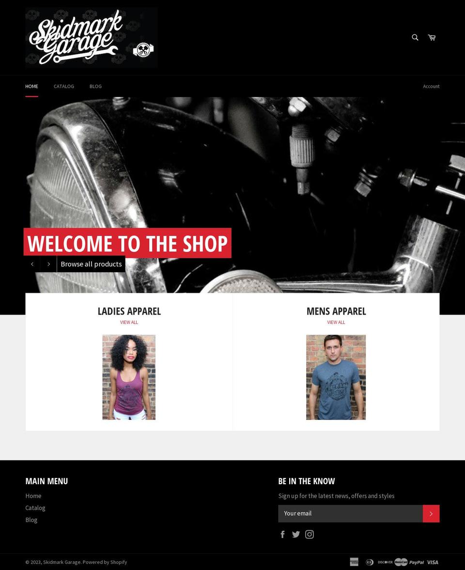 skidmark-garage.myshopify.com shopify website screenshot