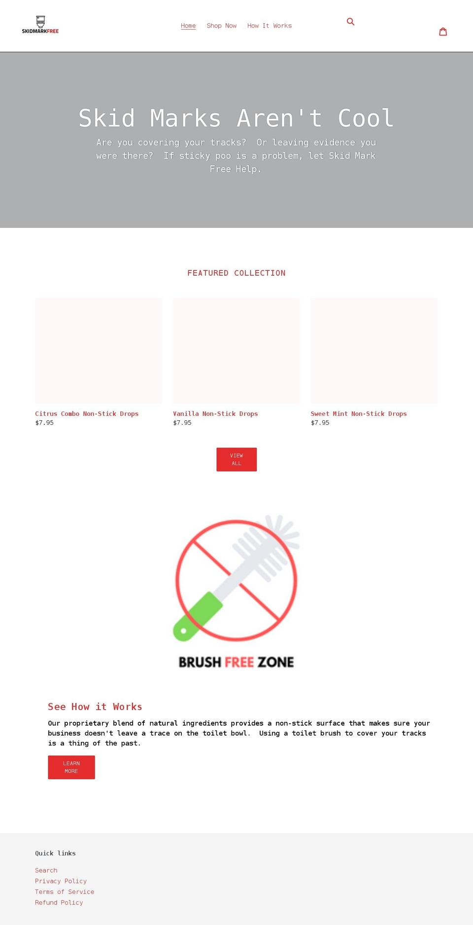skidmarkfree.com shopify website screenshot