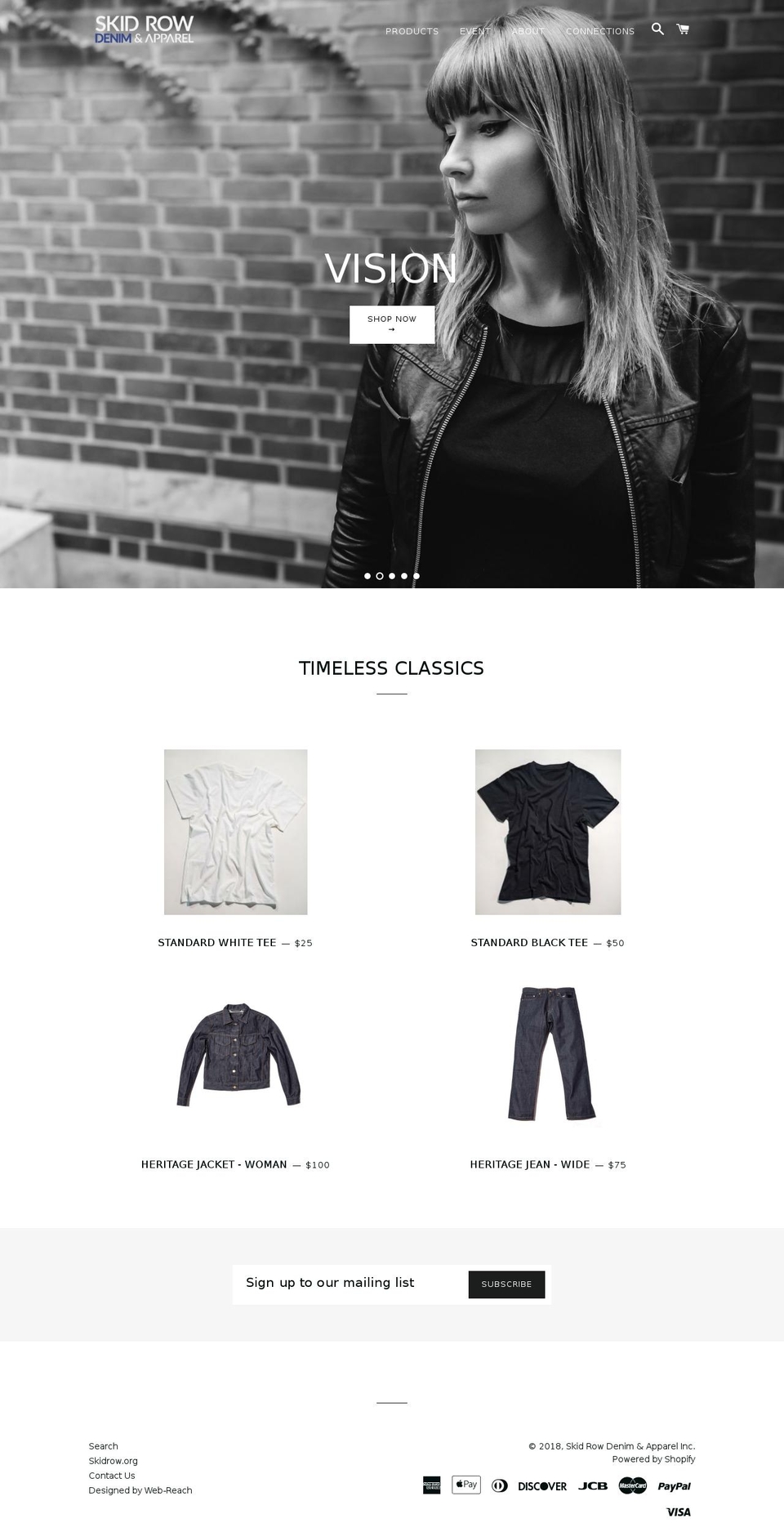 skidrowdenimandapparel.com shopify website screenshot