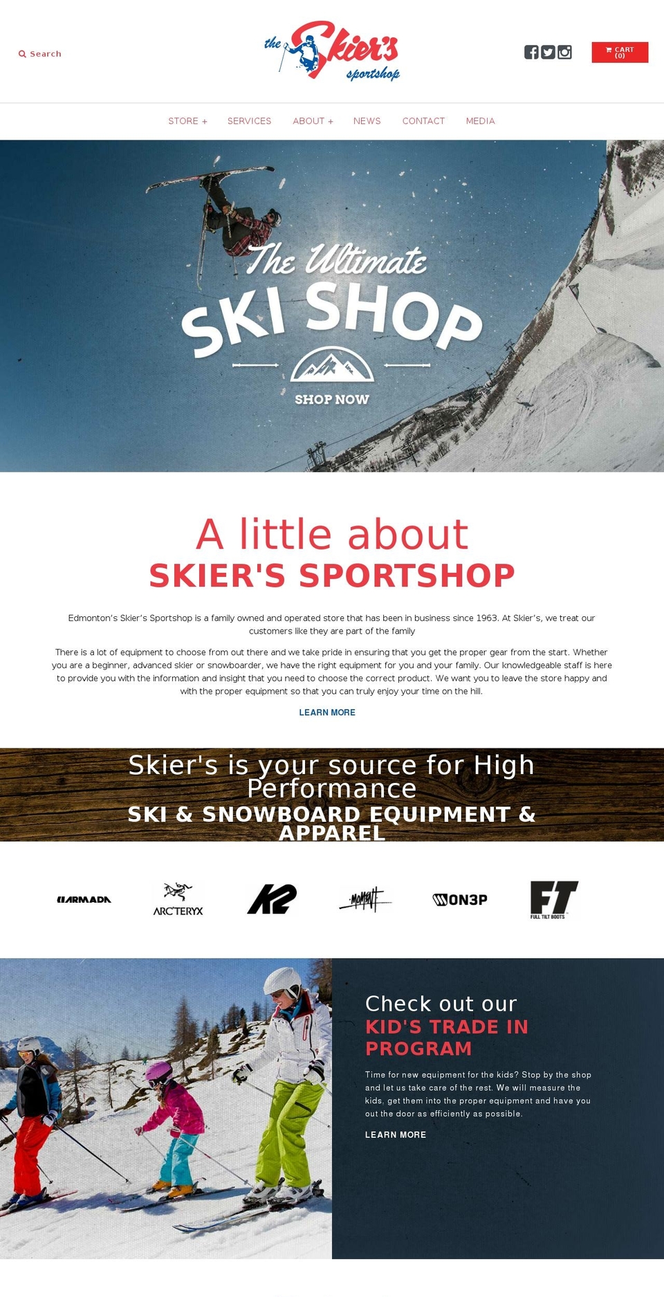 skierssportshop.com shopify website screenshot