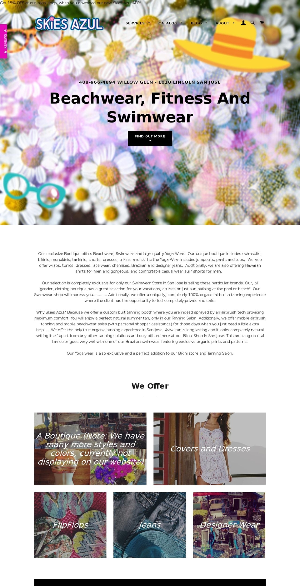 skiesazulca.com shopify website screenshot