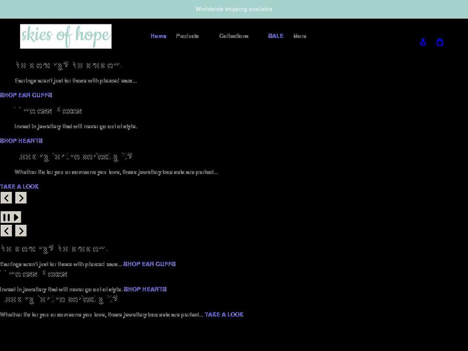 skiesofhope.com shopify website screenshot