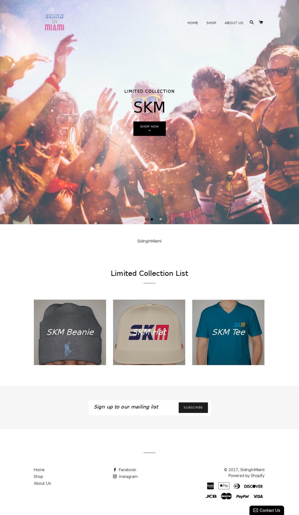 skiingmiami.com shopify website screenshot