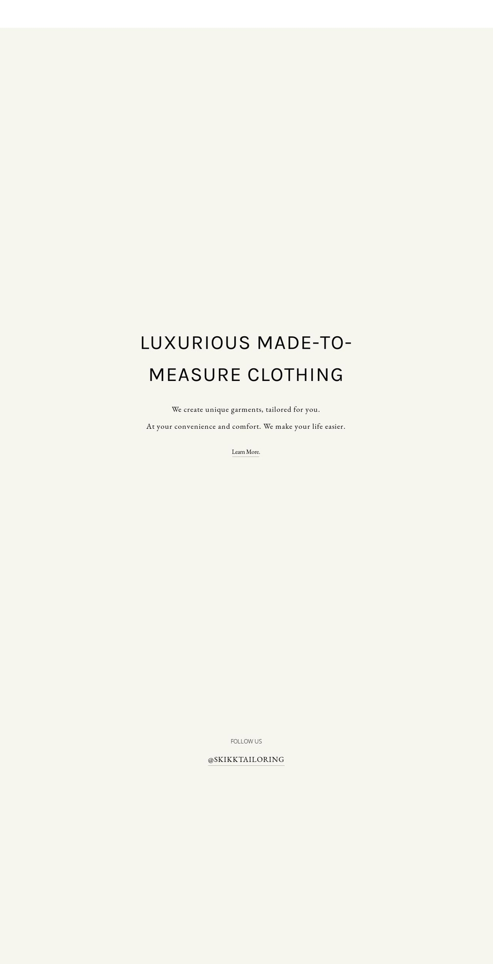 skikktailoring.com — Shopify storefront screenshot