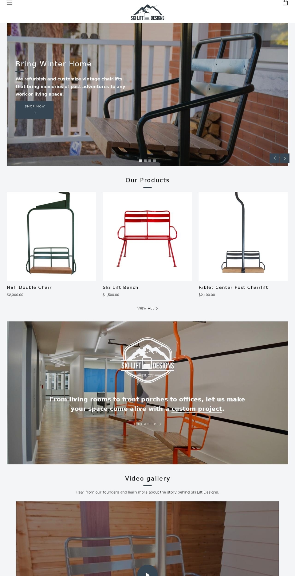 skiliftdesigns.com shopify website screenshot