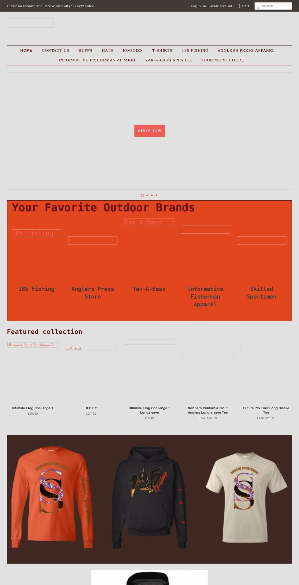 skilledsportsmen.com shopify website screenshot
