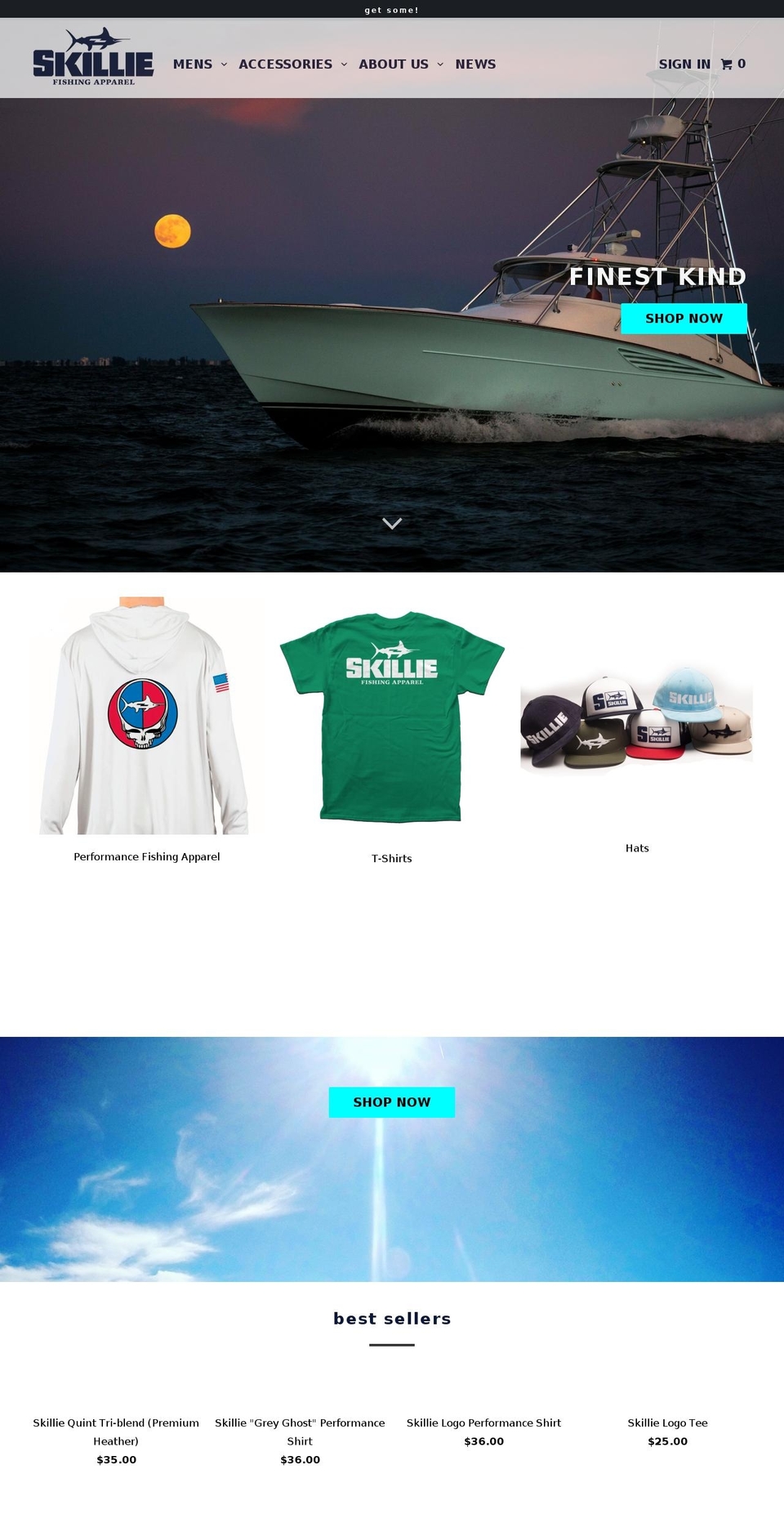 Skillie Fishing Apparel Shopify theme site example skilliefishingapparel.com