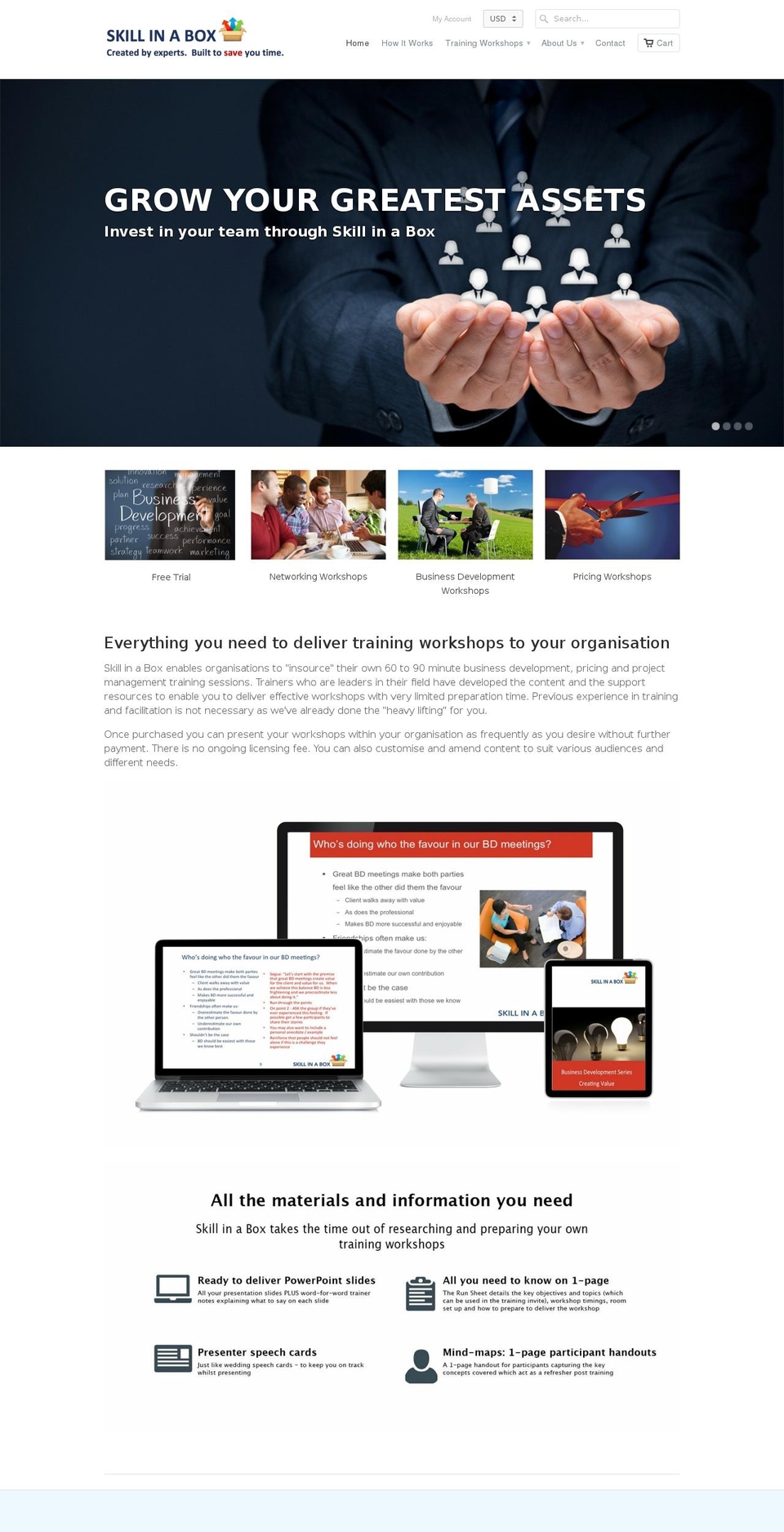 skillinabox.com shopify website screenshot