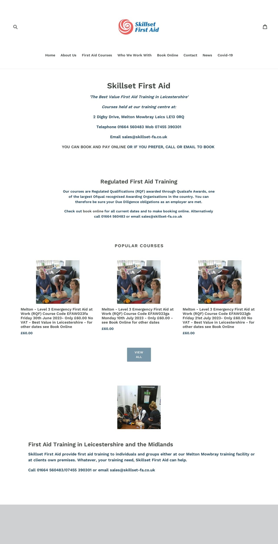 skillset-firstaid.co.uk shopify website screenshot