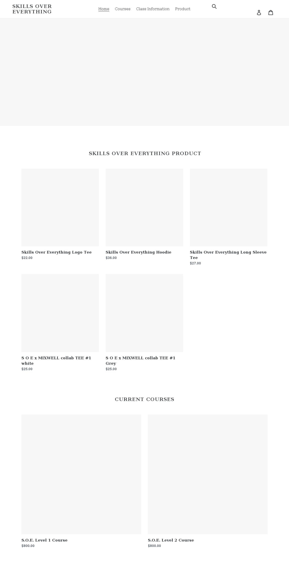 skillsovereverything.com shopify website screenshot