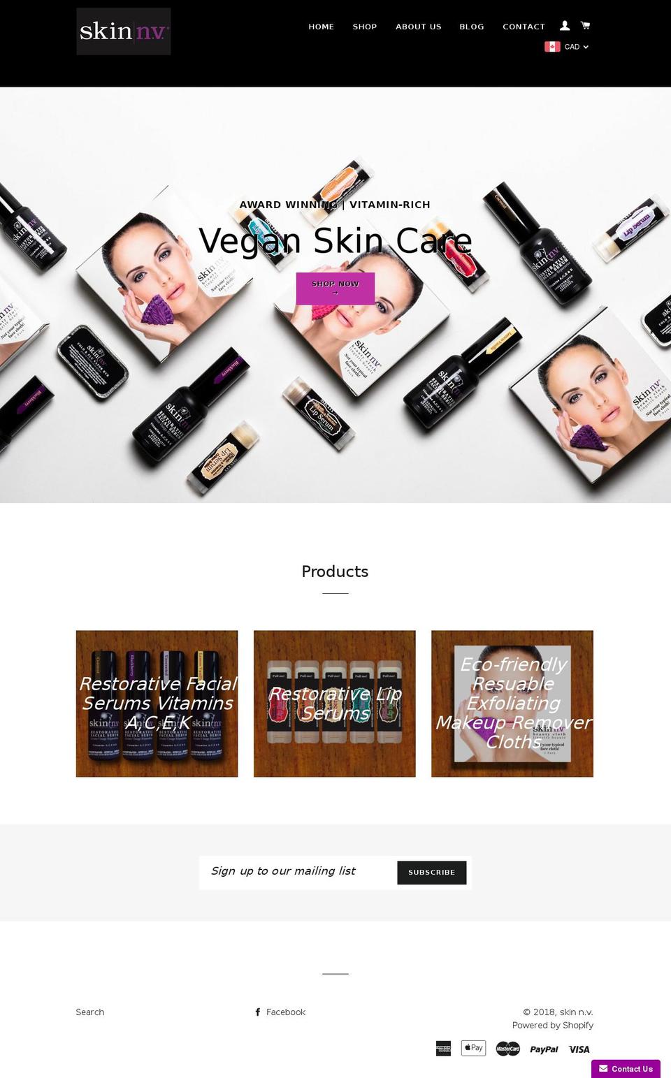 skin-nv.com — Shopify storefront screenshot