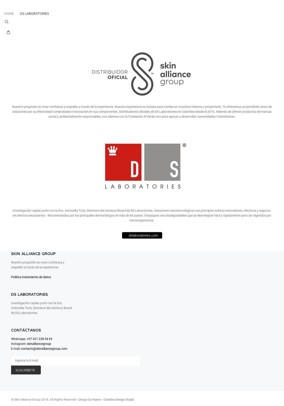 skinalliancegroup.com shopify website screenshot