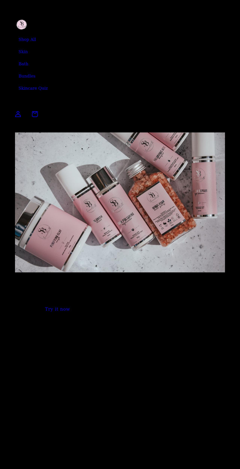 skinandbath.com shopify website screenshot