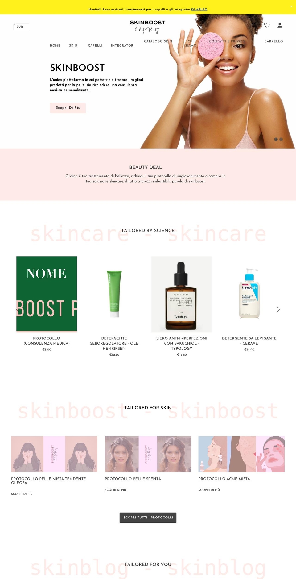Beaux Shopify theme site example skinboost.it