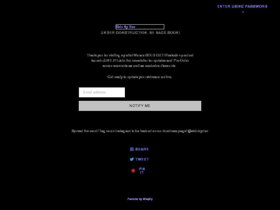 skinbydev.com shopify website screenshot