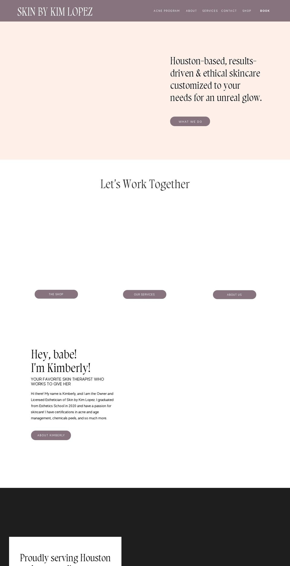 skinbykimlopez.com shopify website screenshot