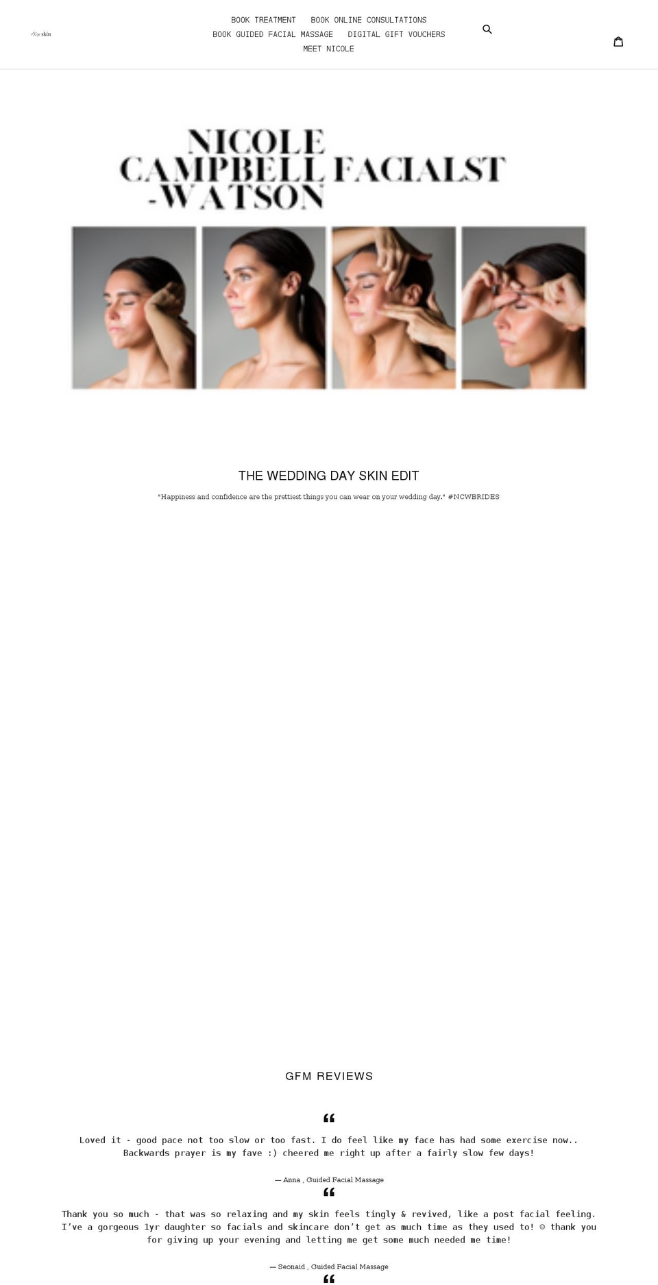 skinbyncw.com shopify website screenshot