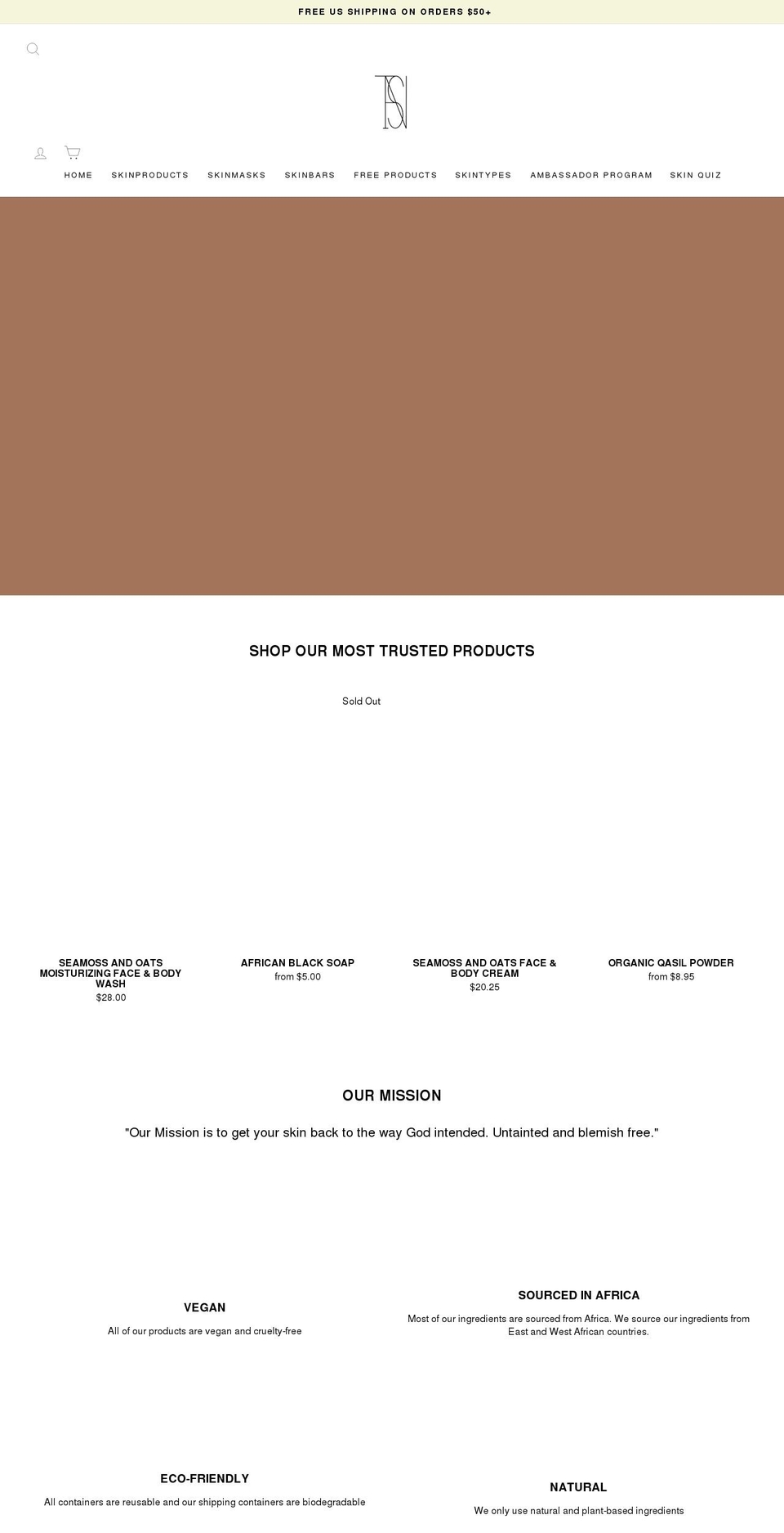 skinbysaint.com shopify website screenshot