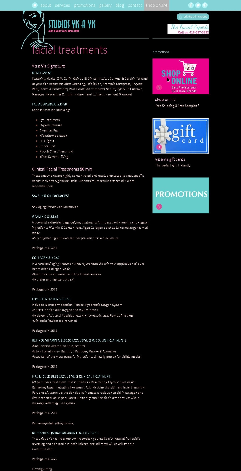 skincare-toronto.ca shopify website screenshot