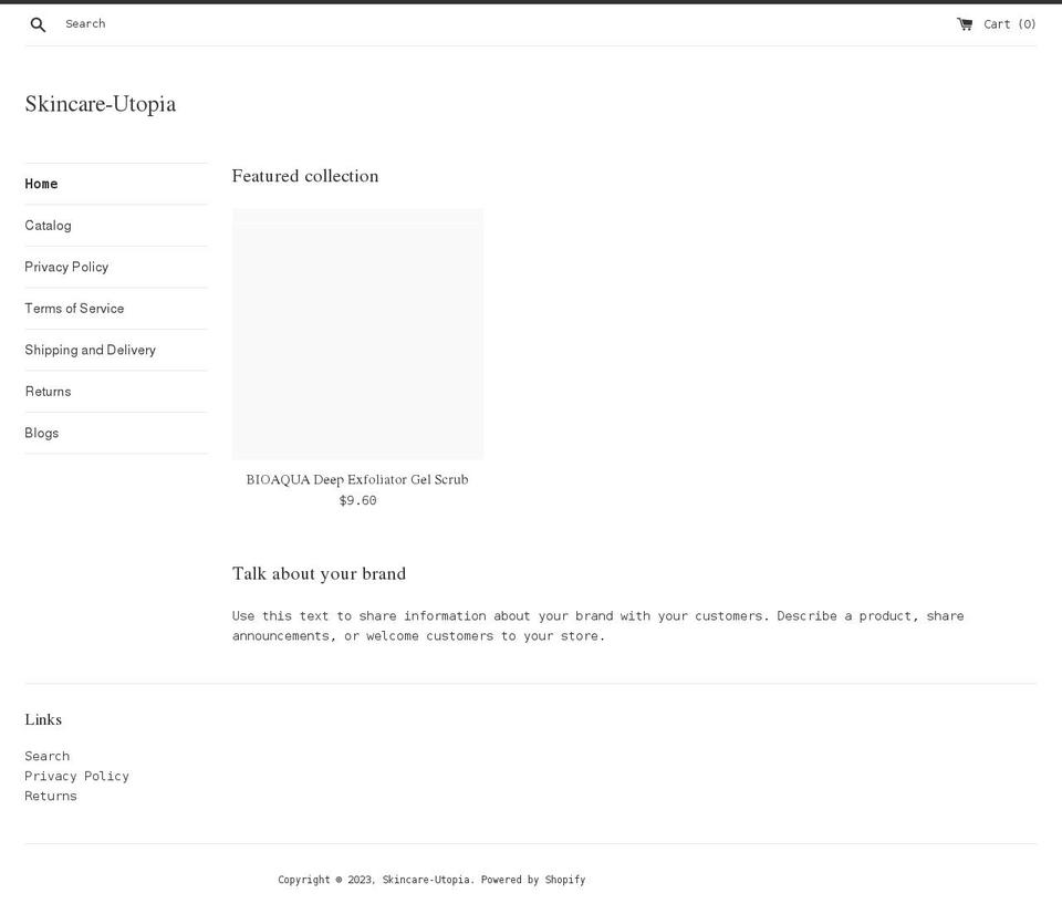 skincare-utopia.myshopify.com shopify website screenshot