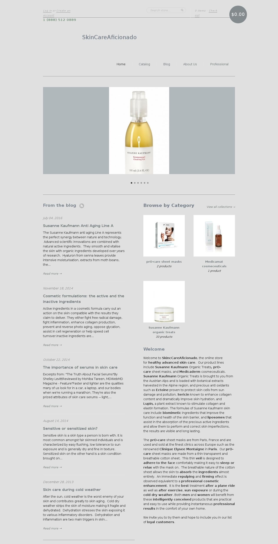 skincareaficionado.com shopify website screenshot