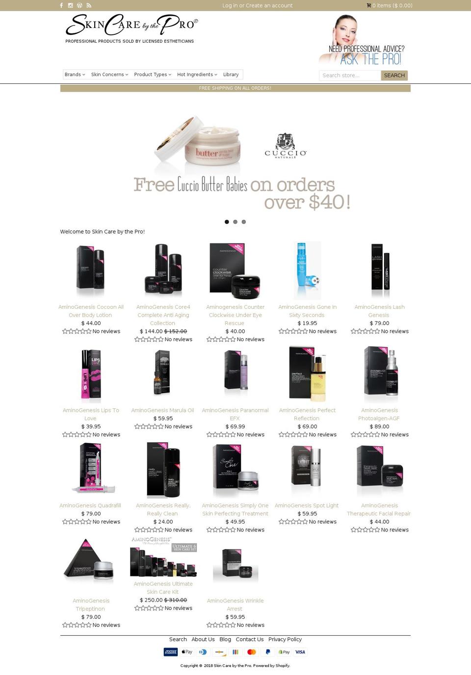 skincarebythepro.com — Shopify storefront screenshot