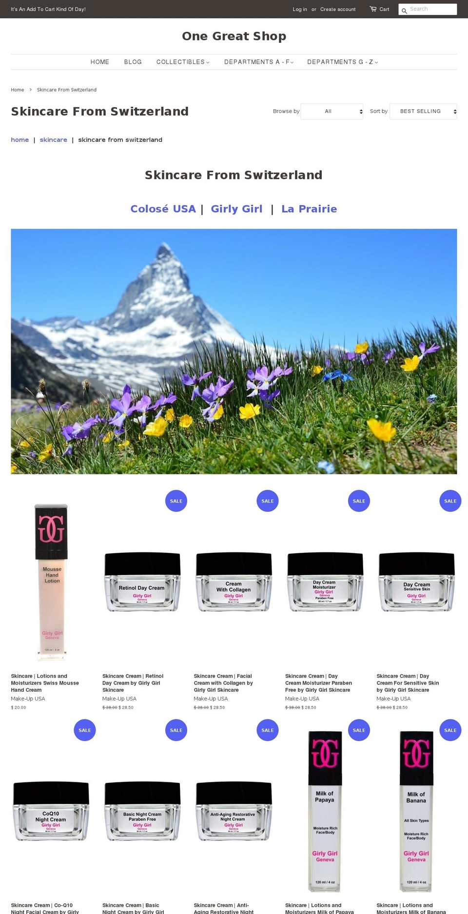 skincarefromswitzerland.com — Shopify storefront screenshot