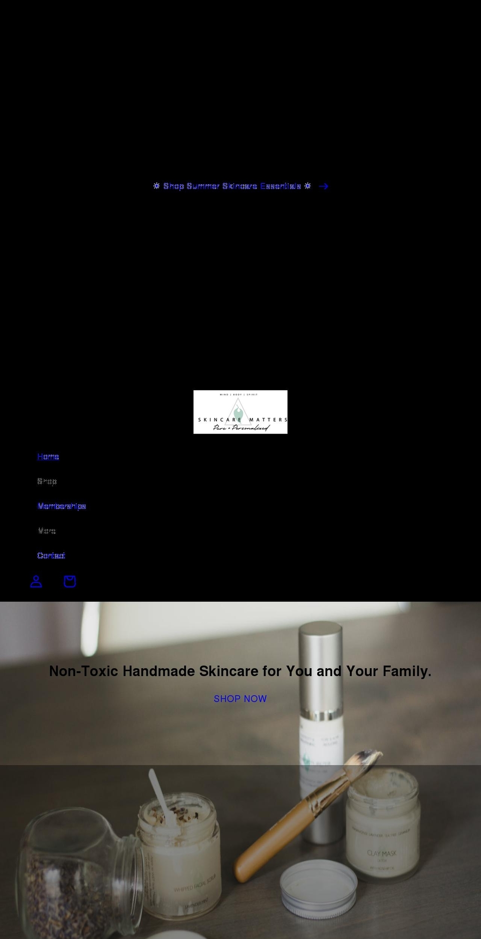 skincaremattersbyjonewton.com shopify website screenshot