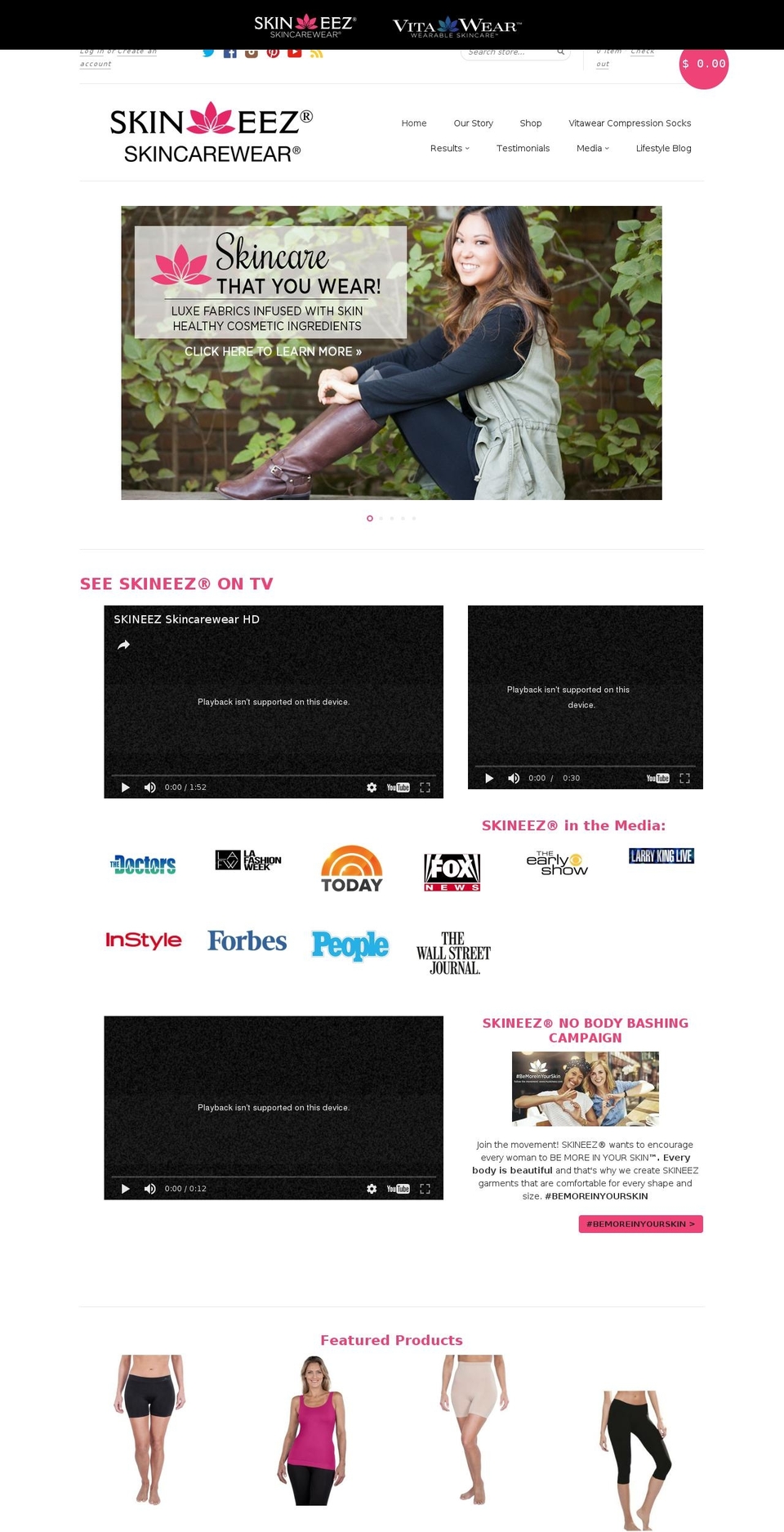 skincarewear.com shopify website screenshot