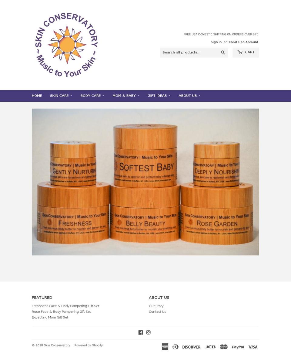 skinconservatory.com shopify website screenshot