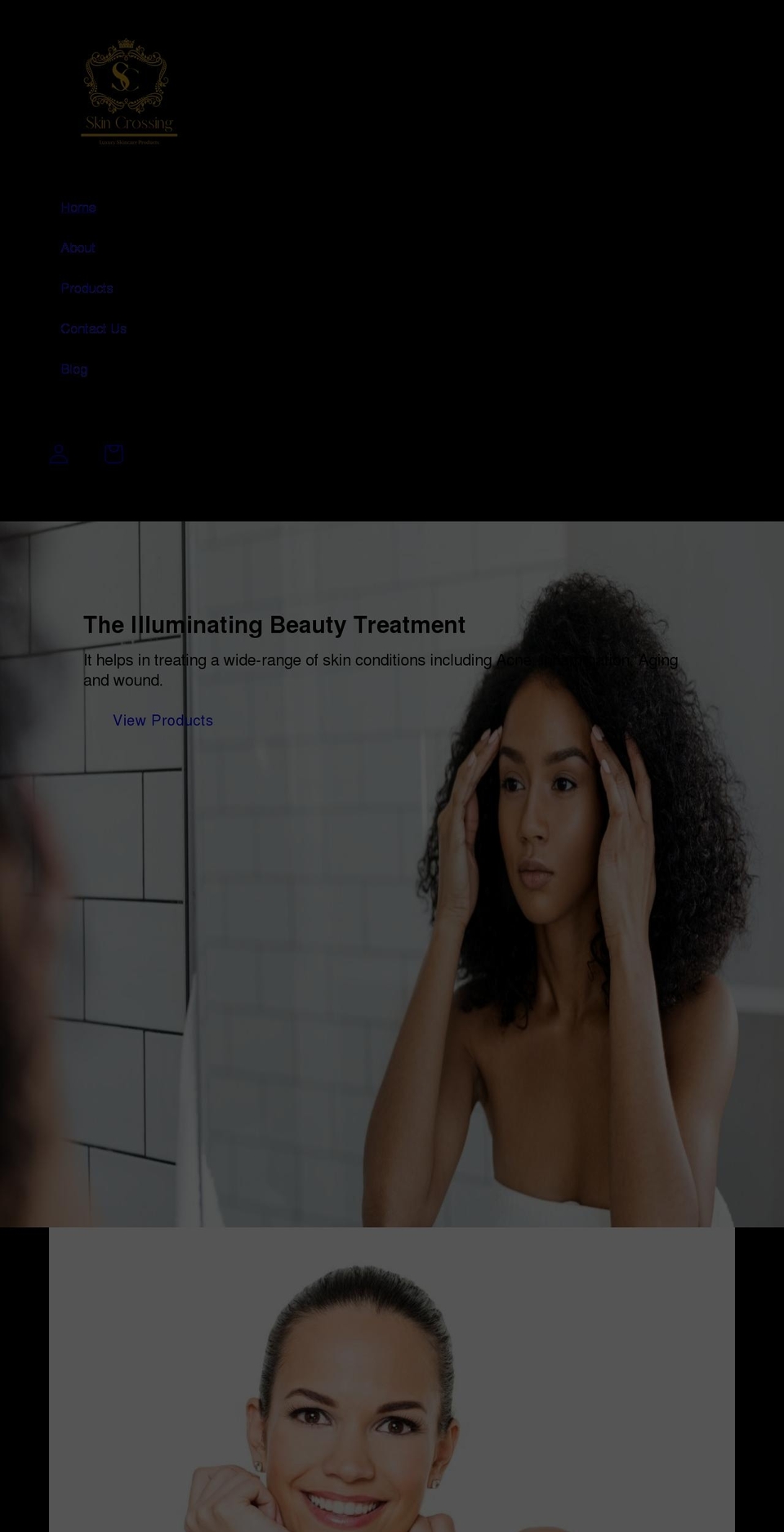skincrossing.com shopify website screenshot