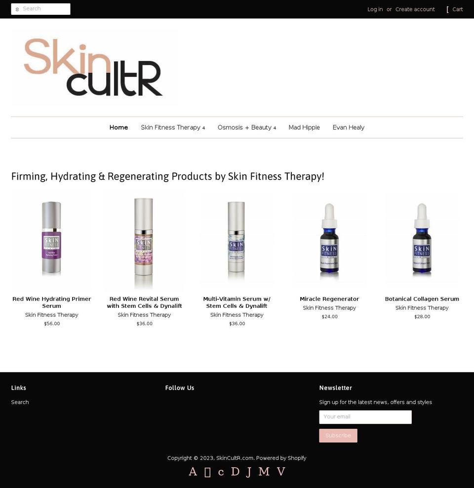 skincultr.com shopify website screenshot