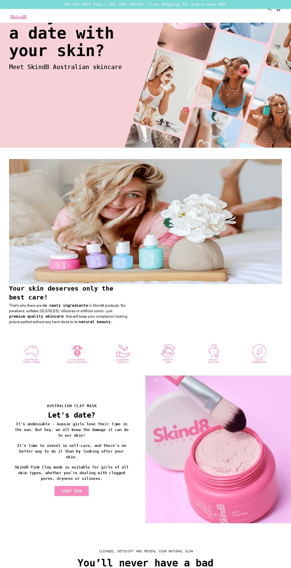 skind8.com shopify website screenshot