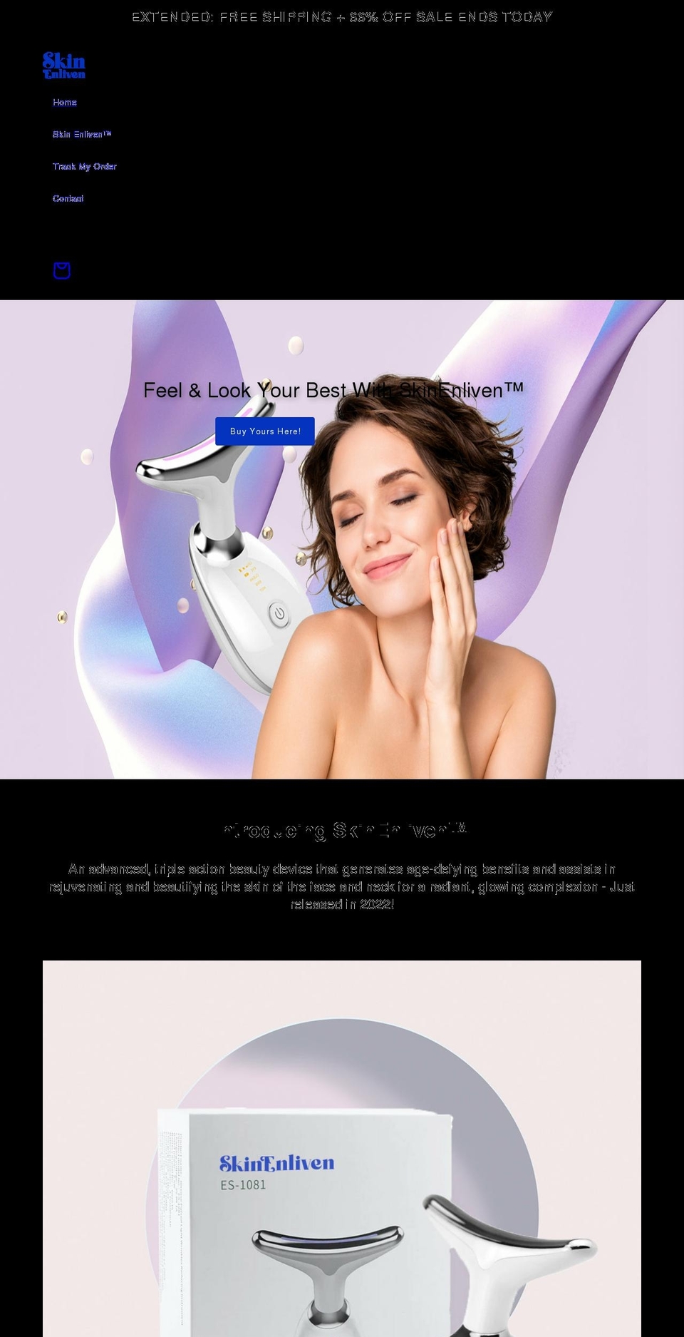 skinenliven.com shopify website screenshot