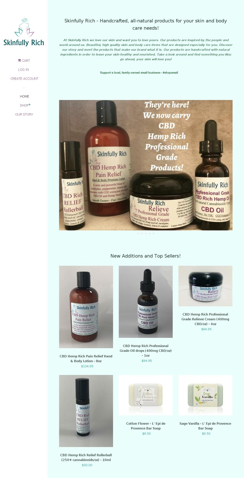 skinfullyrich.com — Shopify storefront screenshot