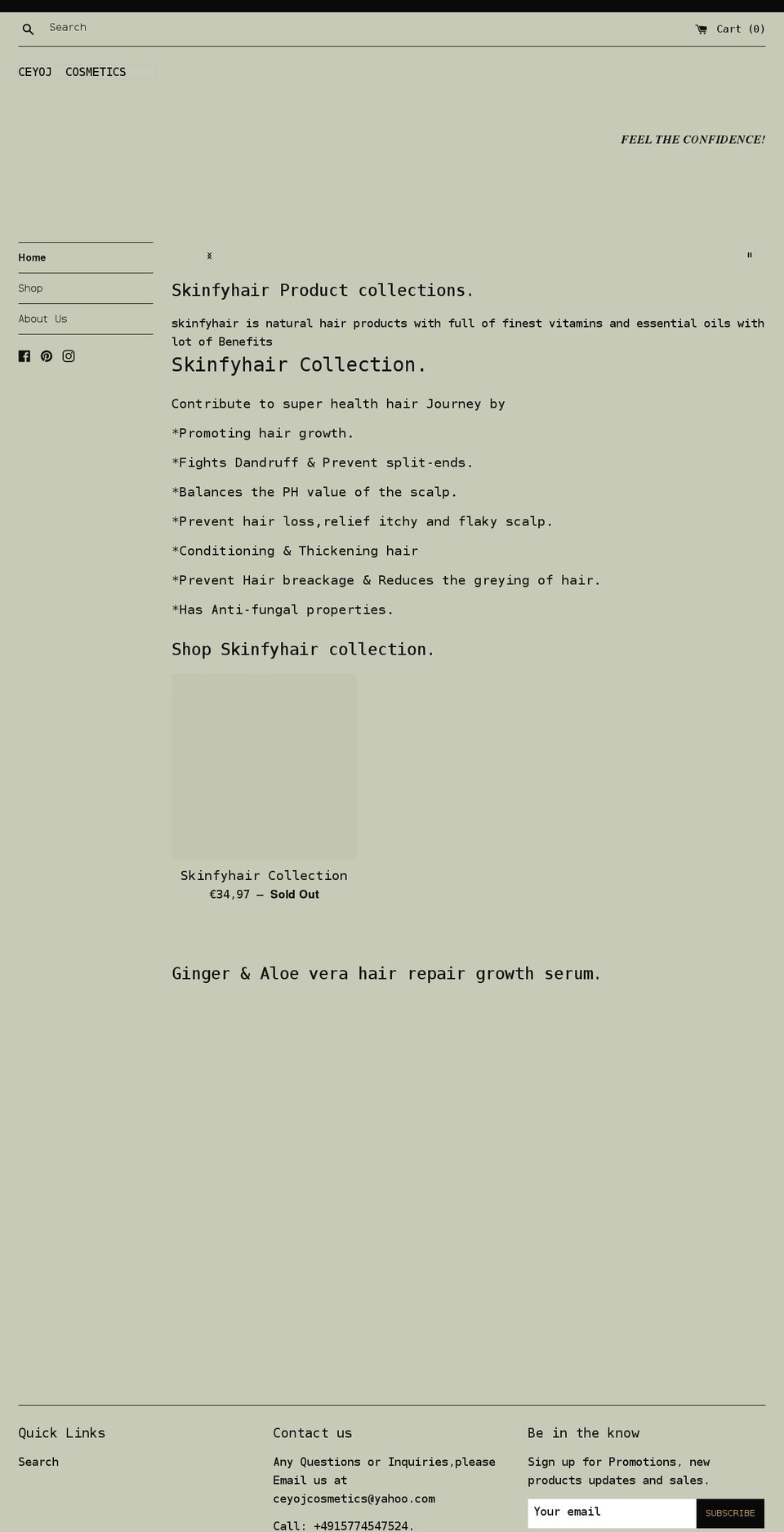 skinfycosmetics.com shopify website screenshot