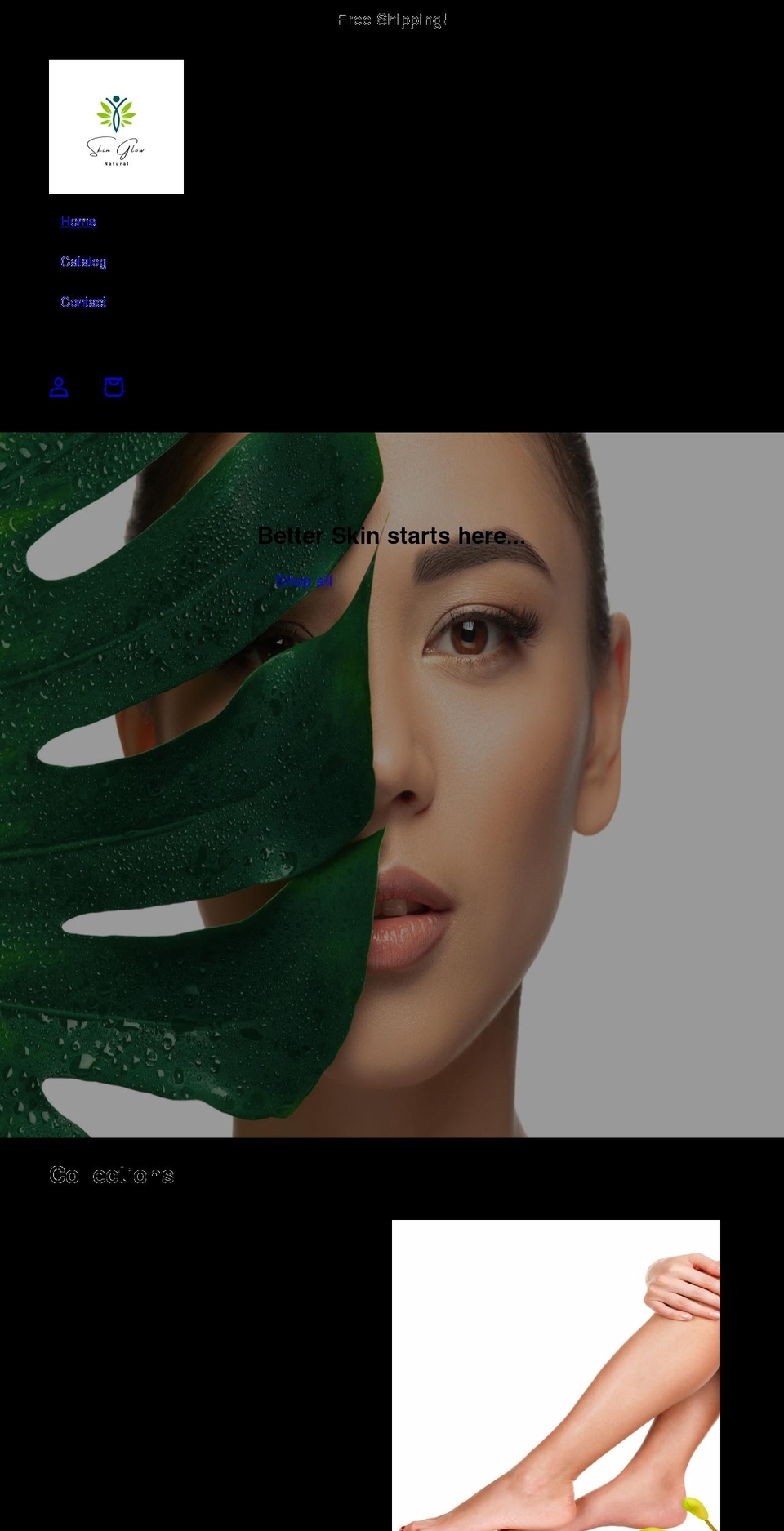 skinglownatural.com shopify website screenshot