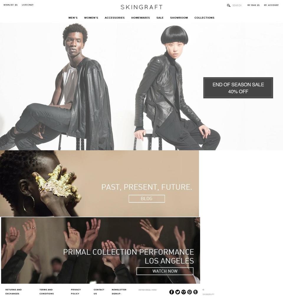 Prestige Shopify theme site example skingraftdesigns.com