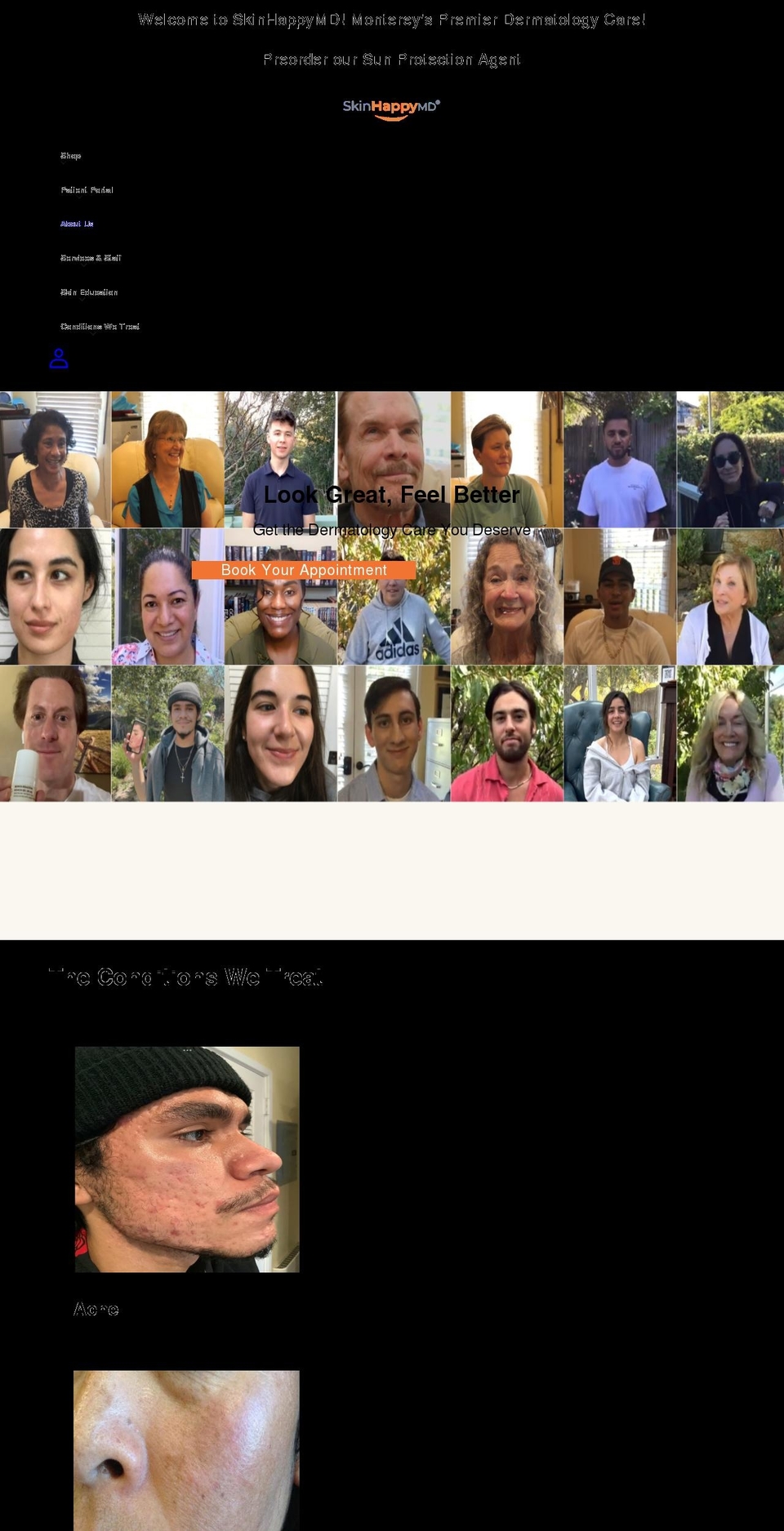 skinhappymd.com shopify website screenshot