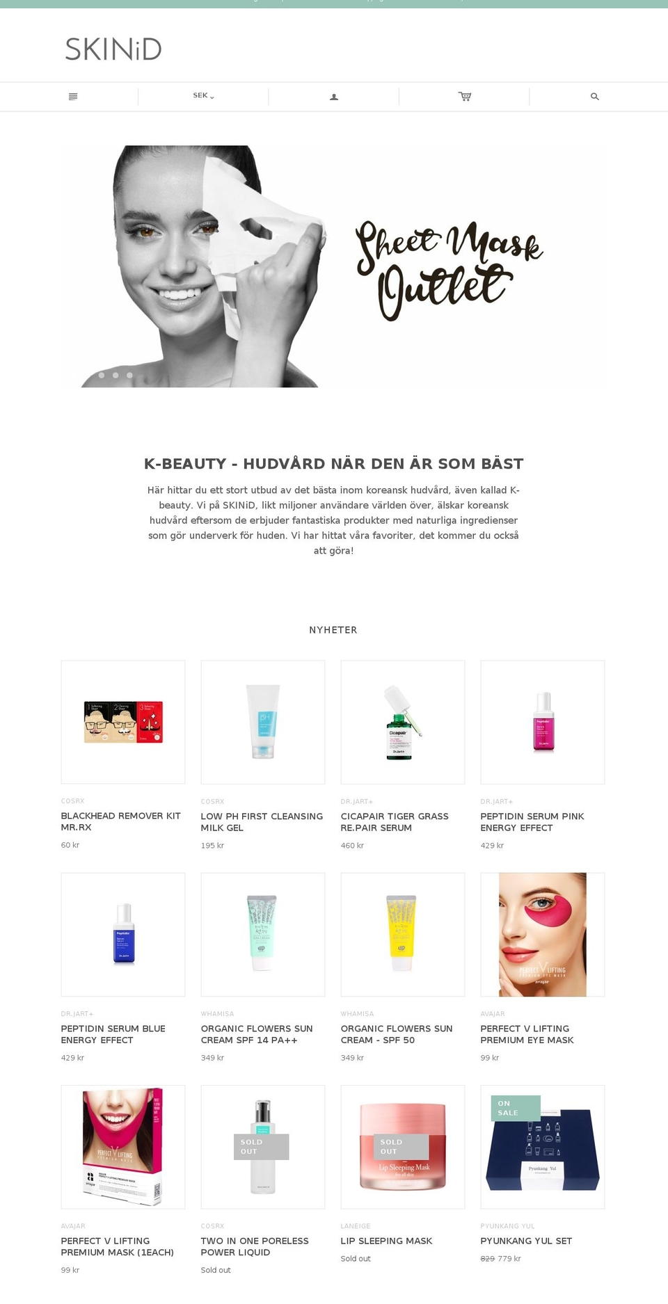 skinid.se shopify website screenshot