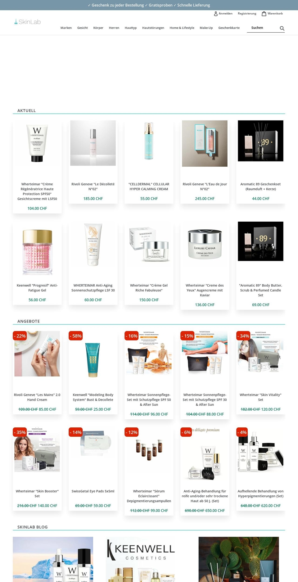 SkinLab PROD Shopify theme site example skinlab.ch