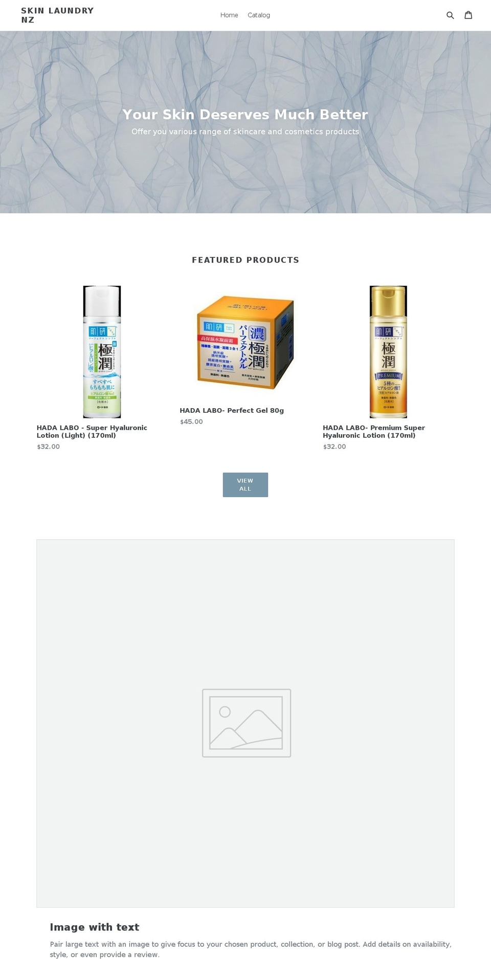 skinlaundry.net shopify website screenshot