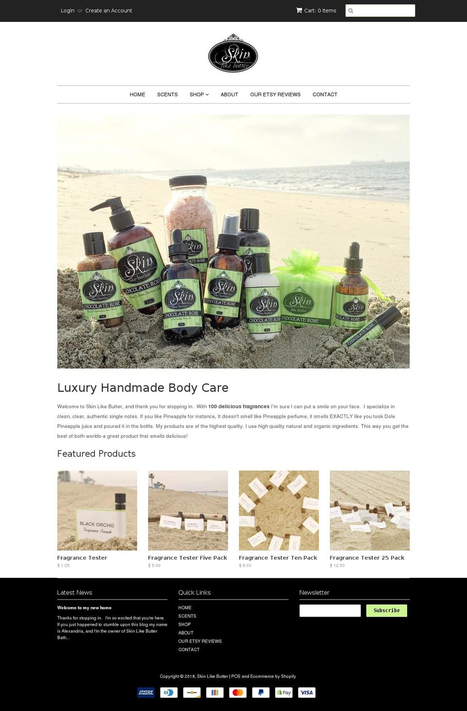 skinlikebutter2.com — Shopify storefront screenshot