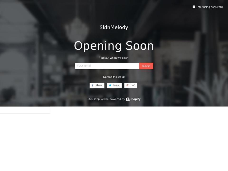 skinmelody.com shopify website screenshot