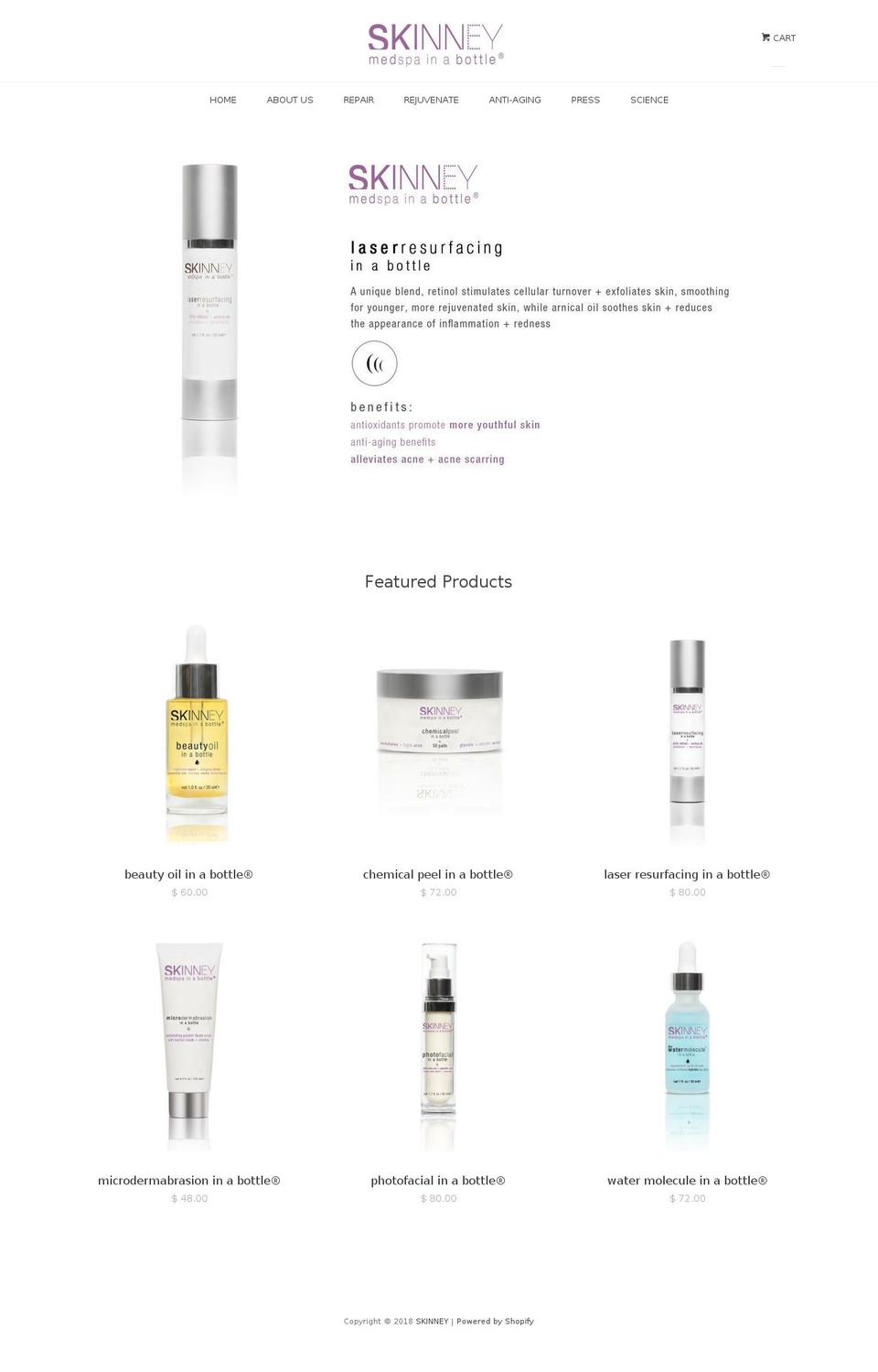 skinney.com — Shopify storefront screenshot