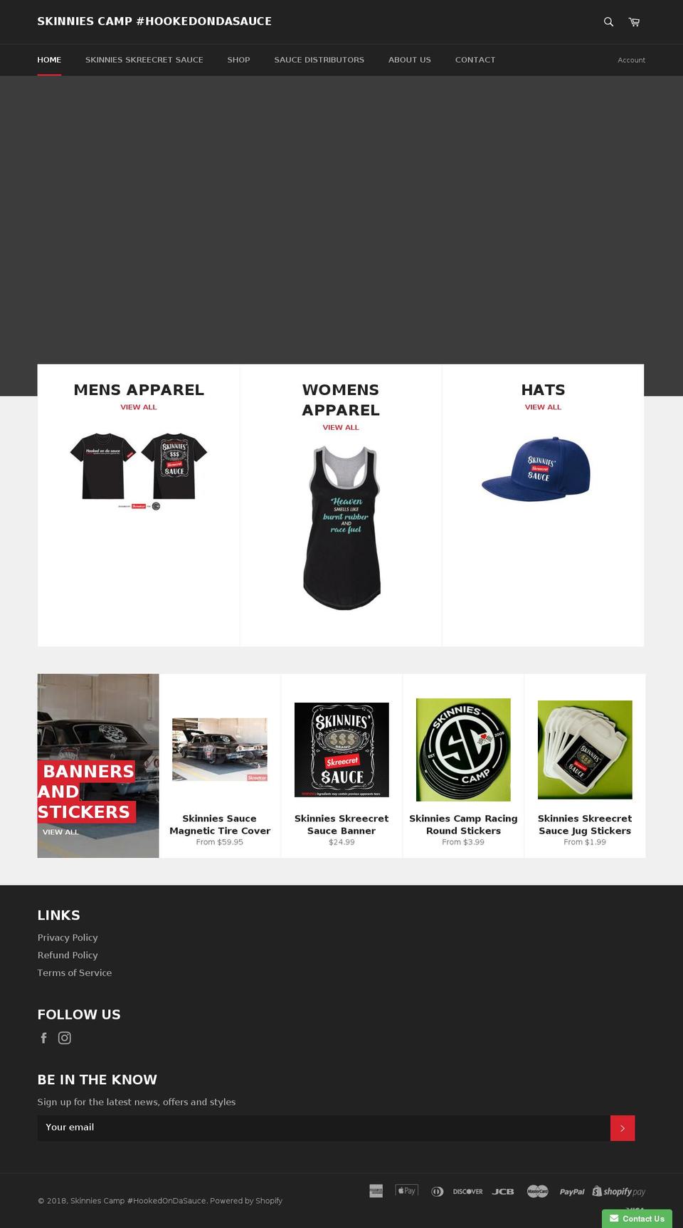 skinniescamp.com shopify website screenshot